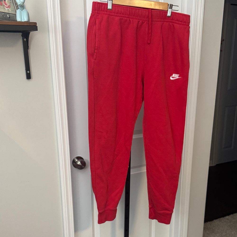 Nike Red Fleece Joggers - Men's Sweatpants